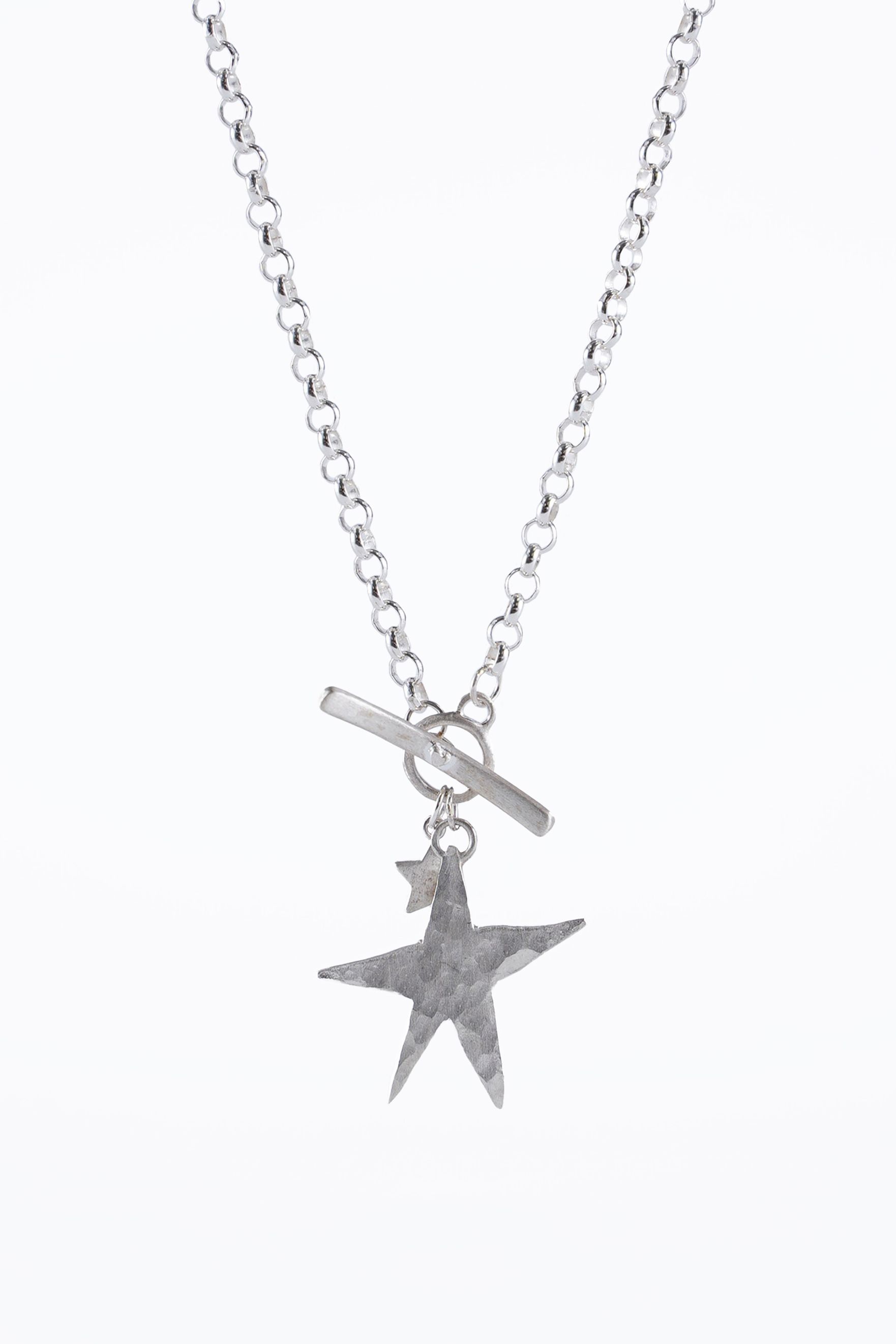 T-Bar Star Necklace Silver