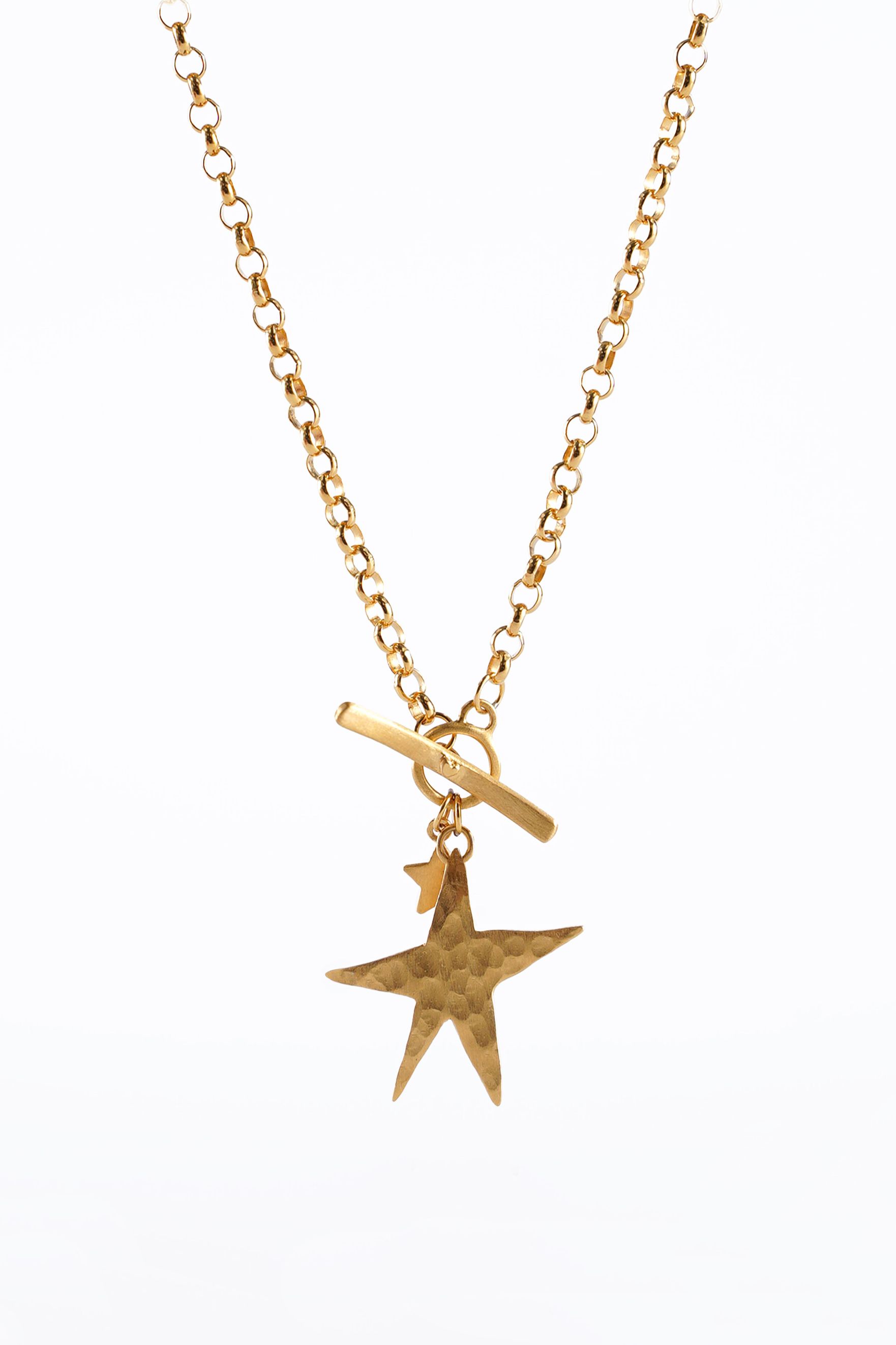 T-Bar Star Necklace Gold