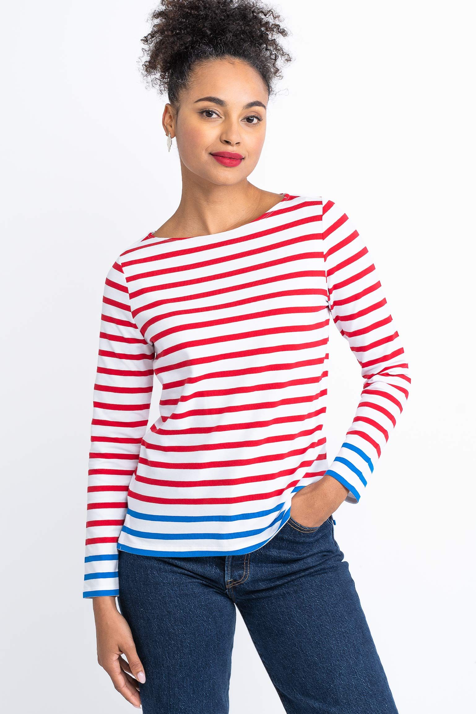 Stripe Breton Boat Neck