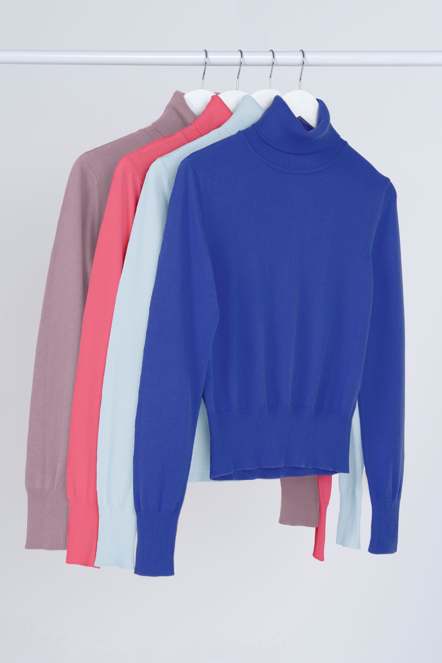 Fine Knit Cotton Roll Neck