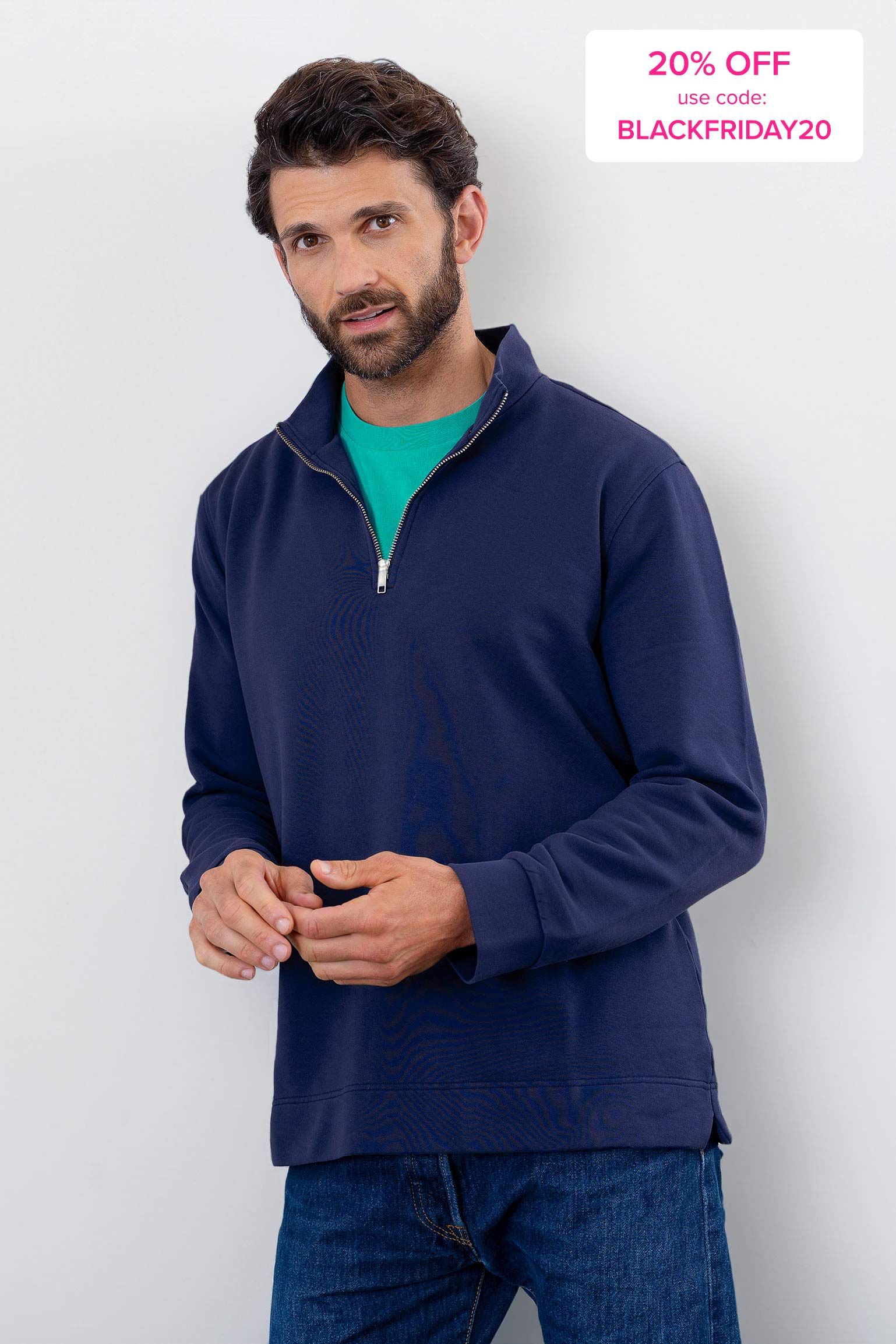 Men's Cotton Half Zip