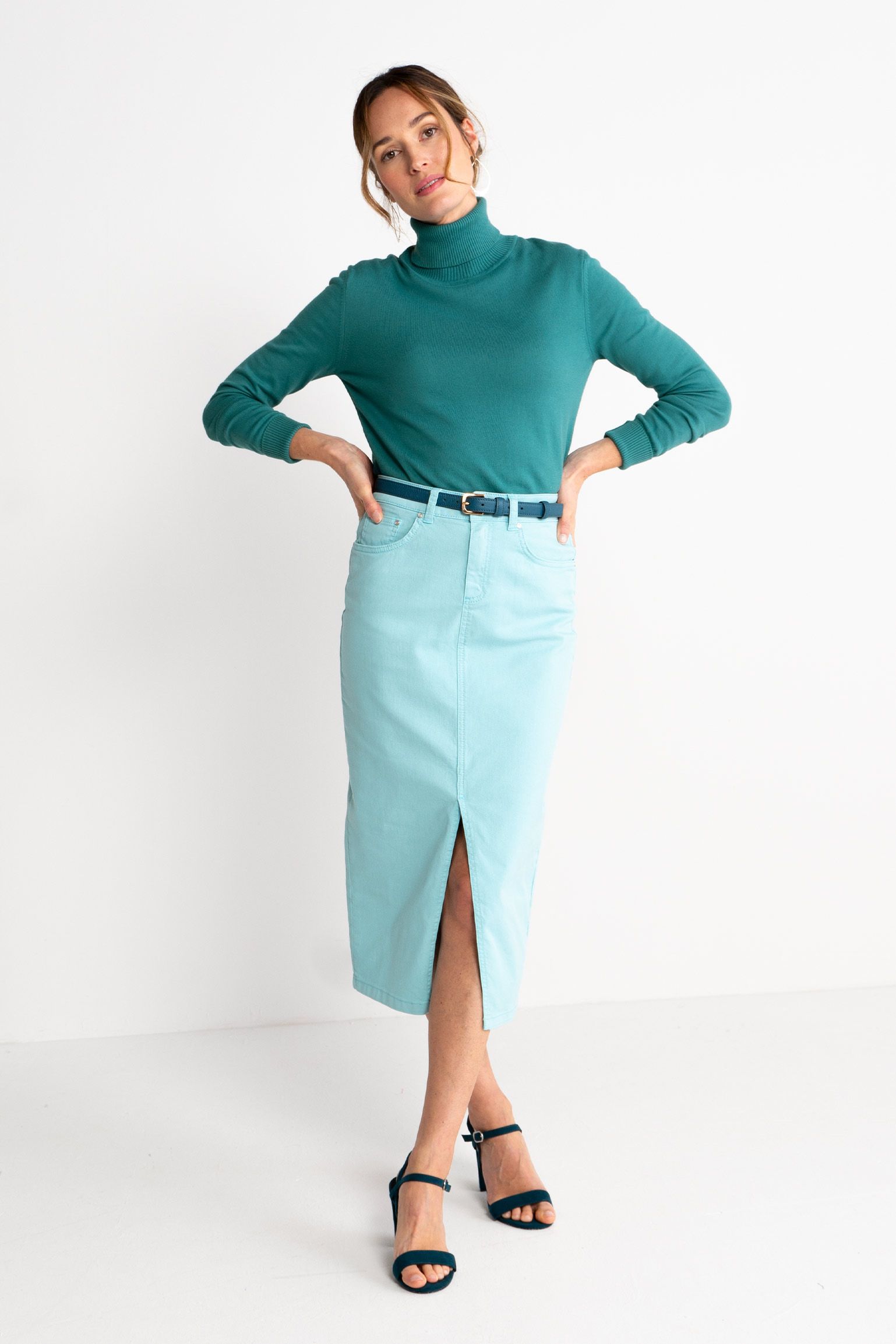 Fine Knit Organic Cotton Roll Neck