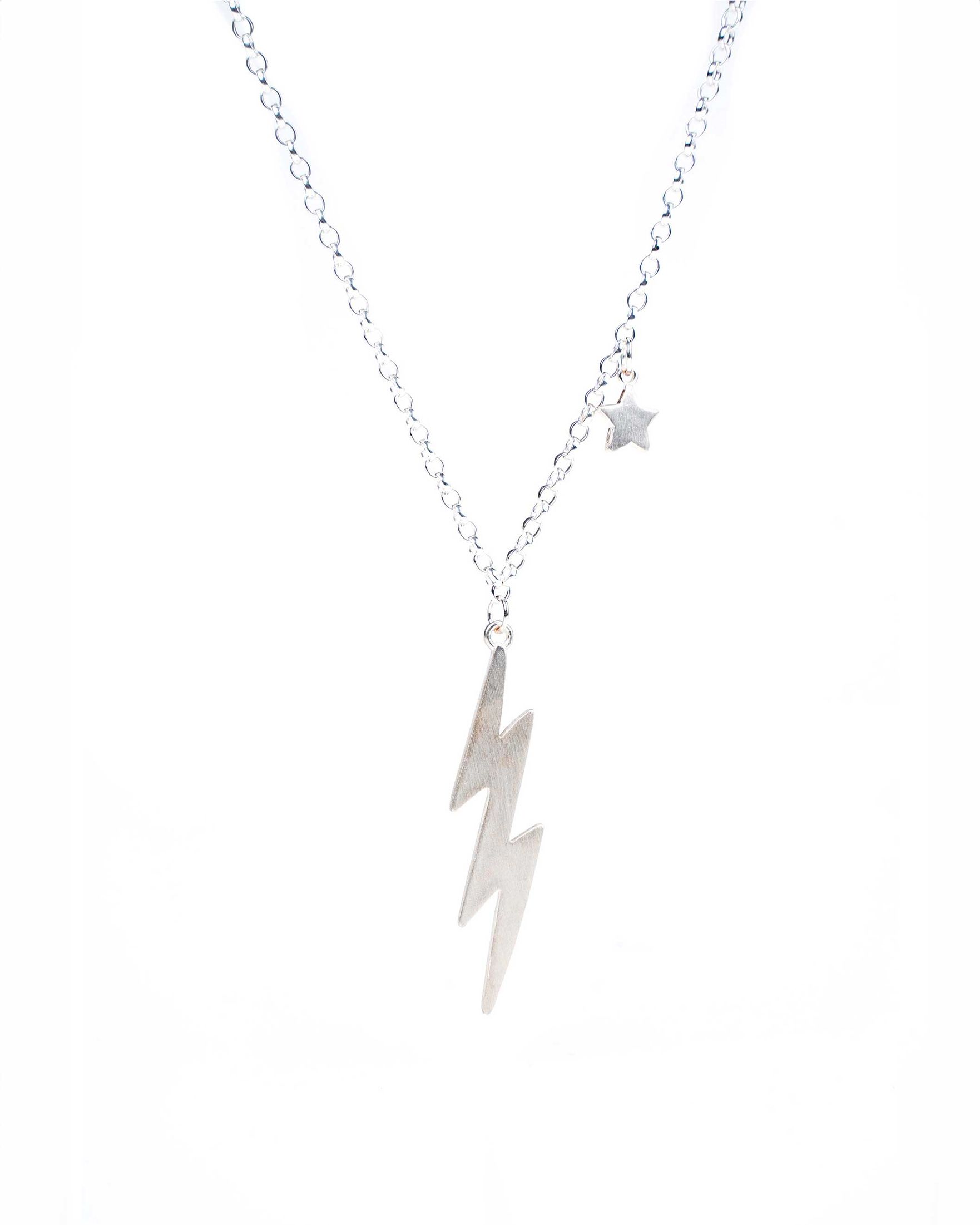 Bolt Necklace Silver