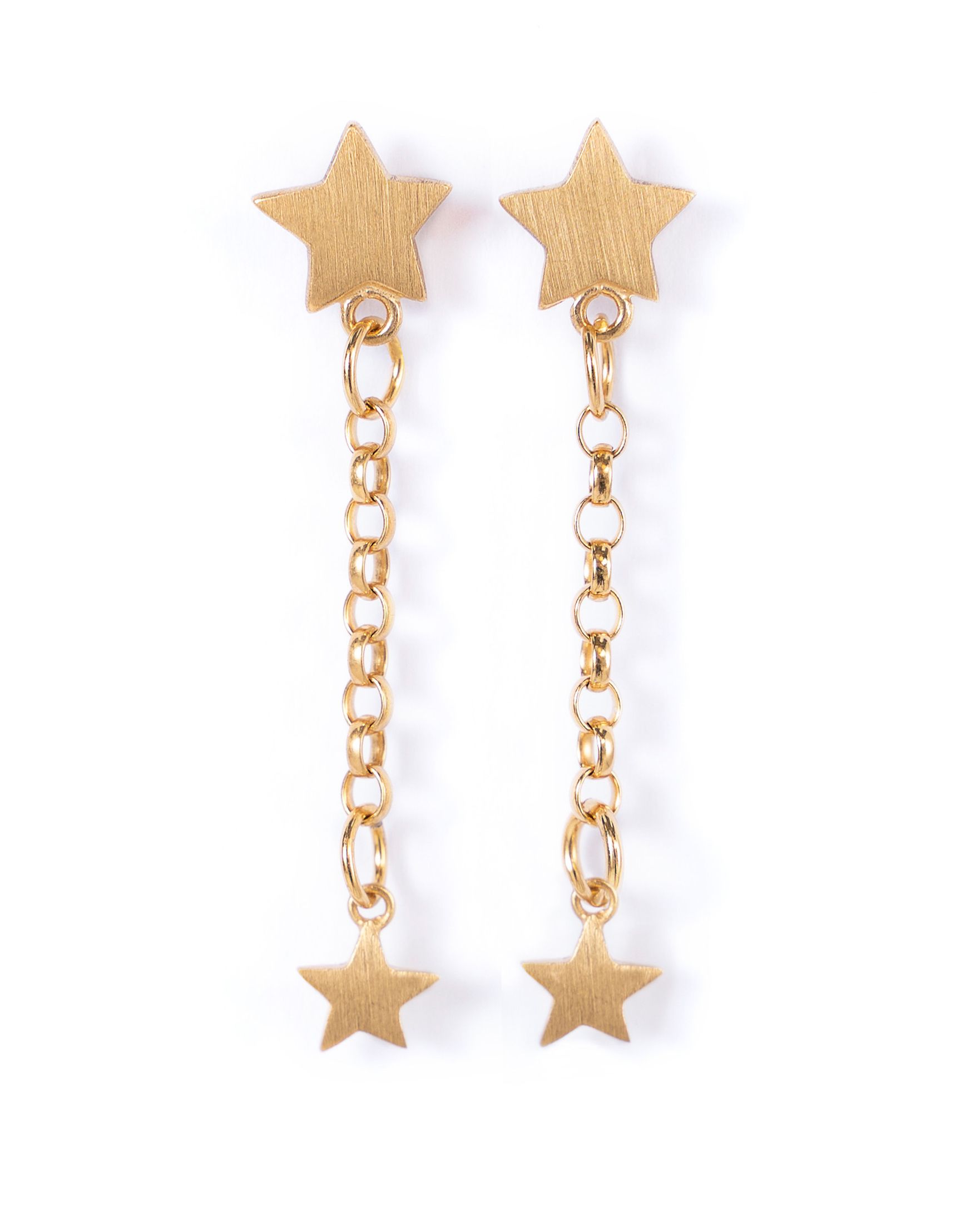 Star Drop Earrings Gold