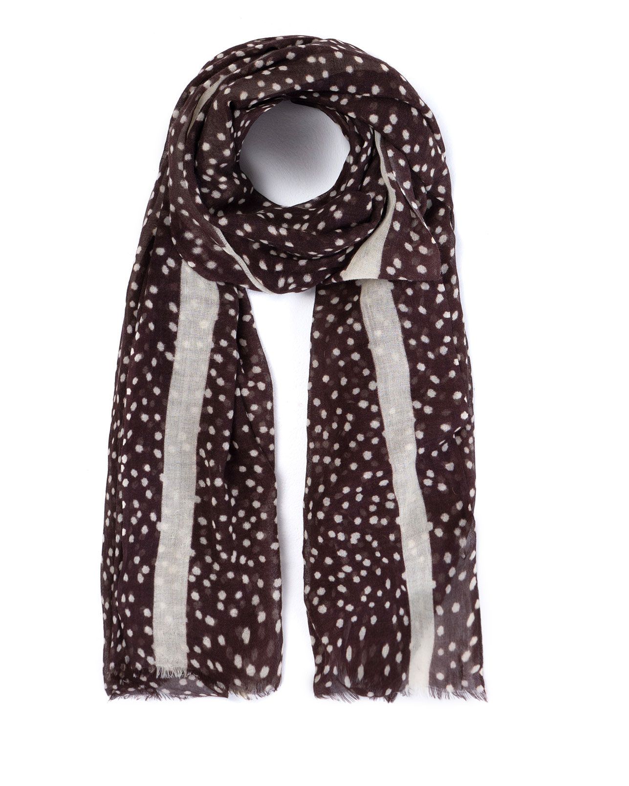 Polka Dot Print Wool Scarf