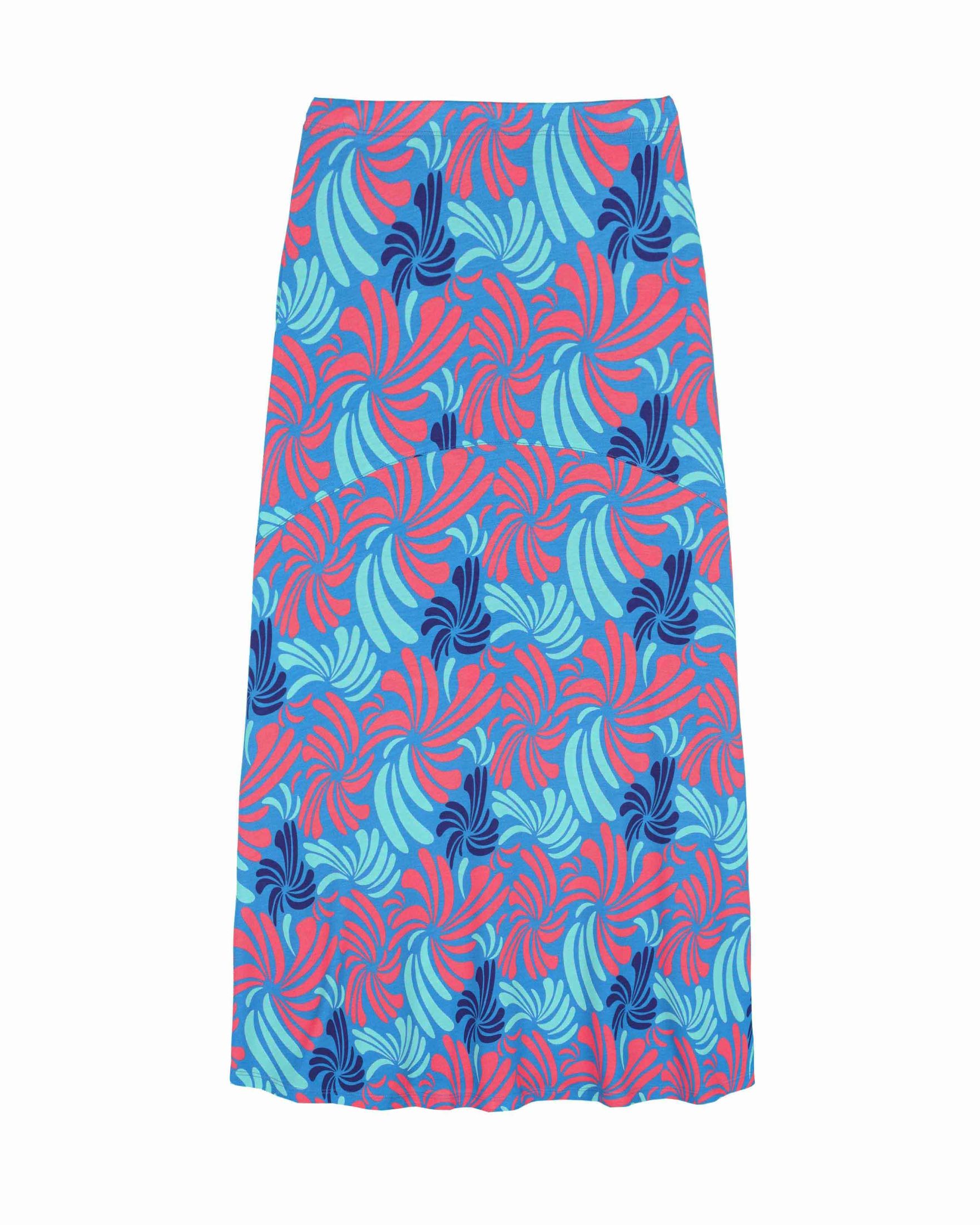 Swirl Print Maxi Skirt