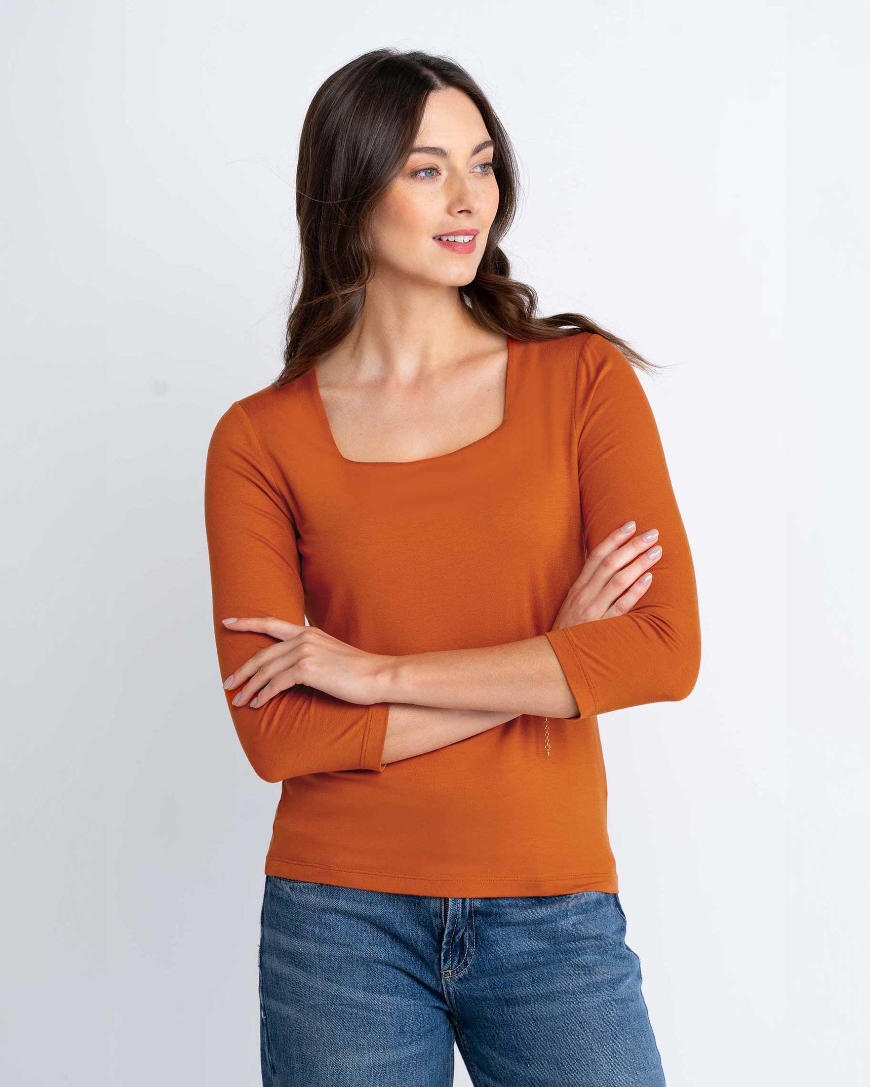 Square Neck 3/4 Sleeve