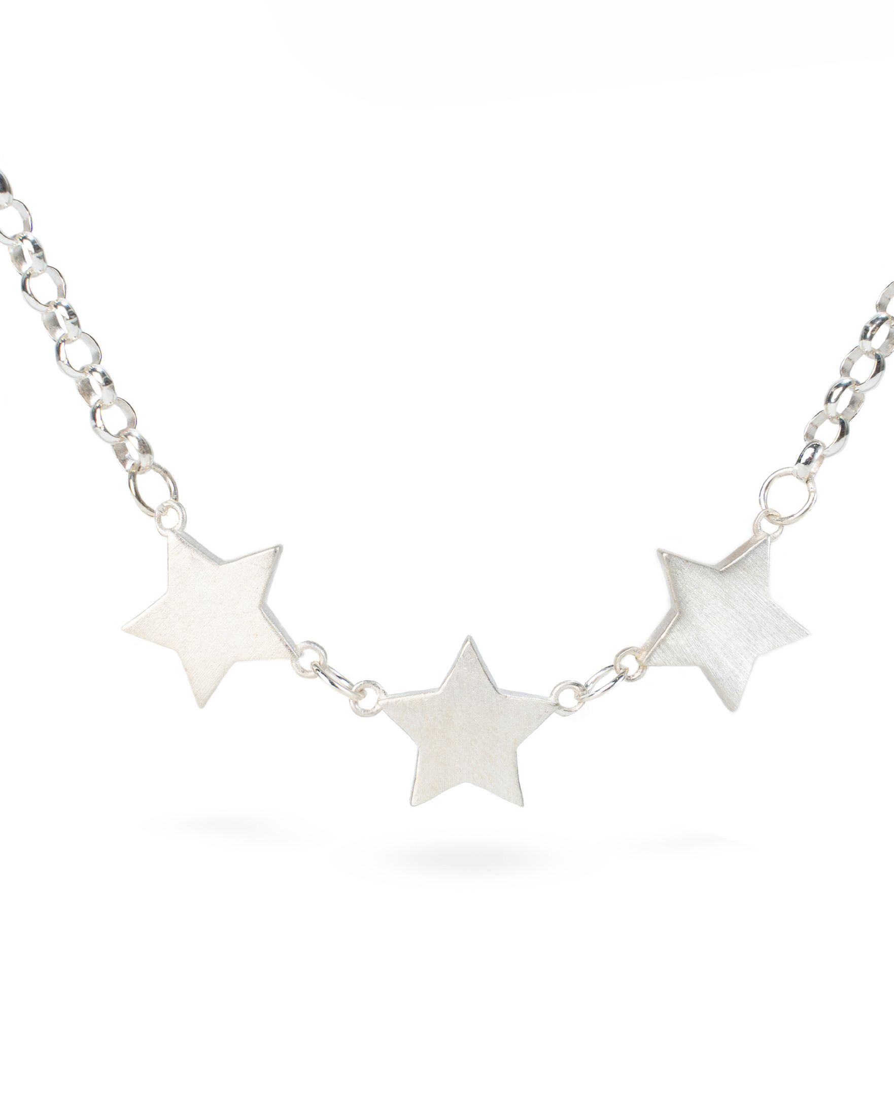 Trio Star Necklace Silver