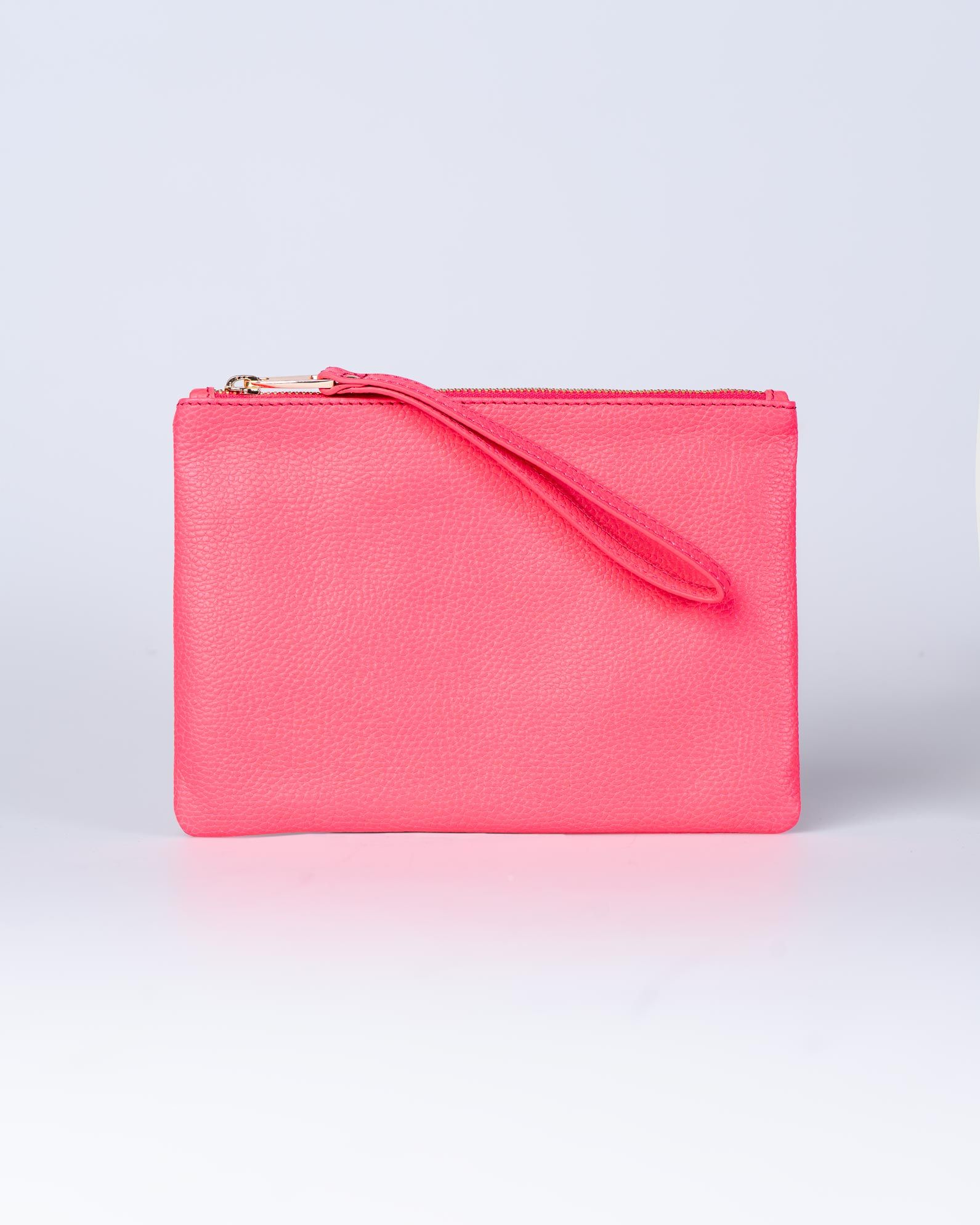 Leather Zip Top Large Pouch