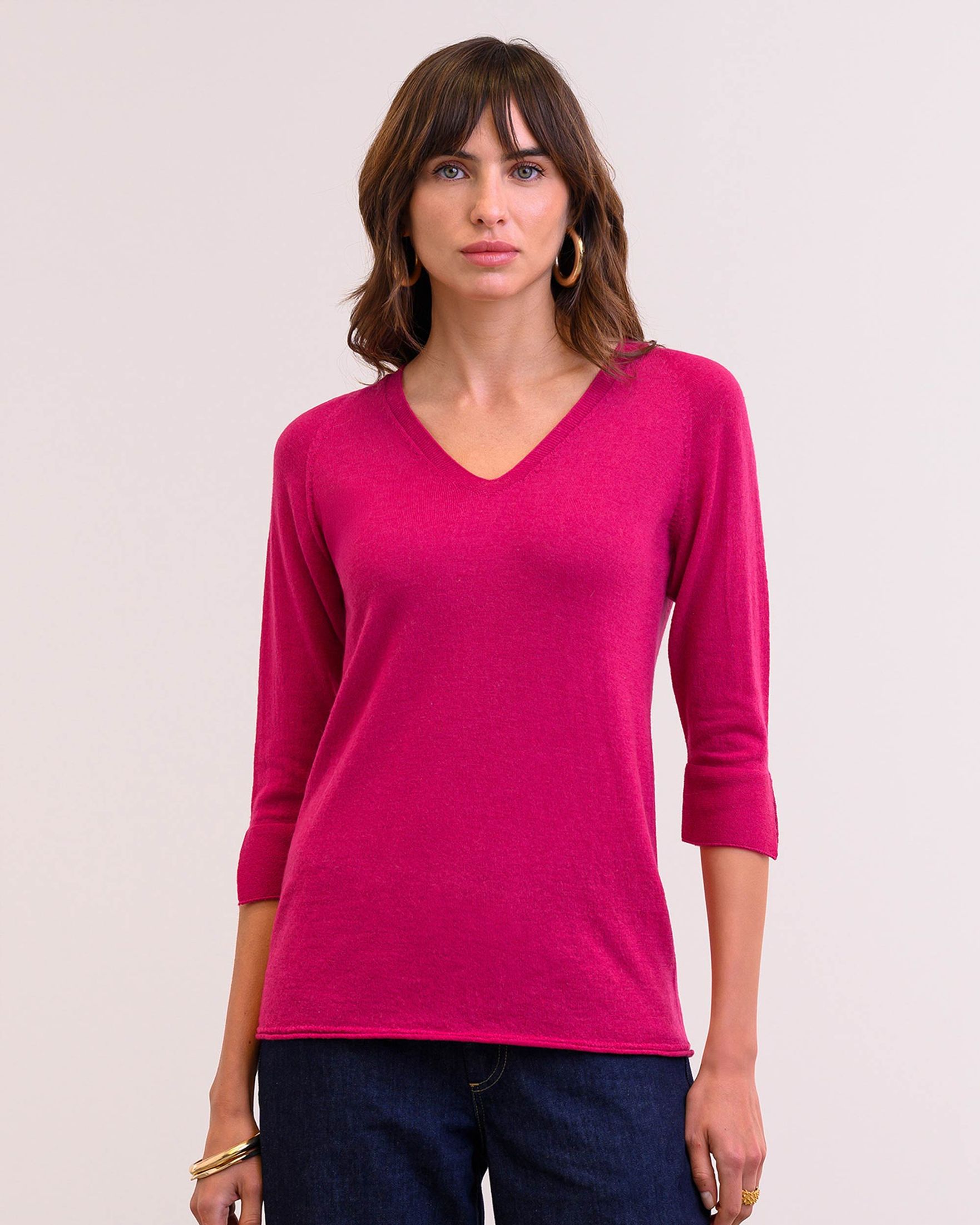 Celtic Fine Knit Merino V Neck