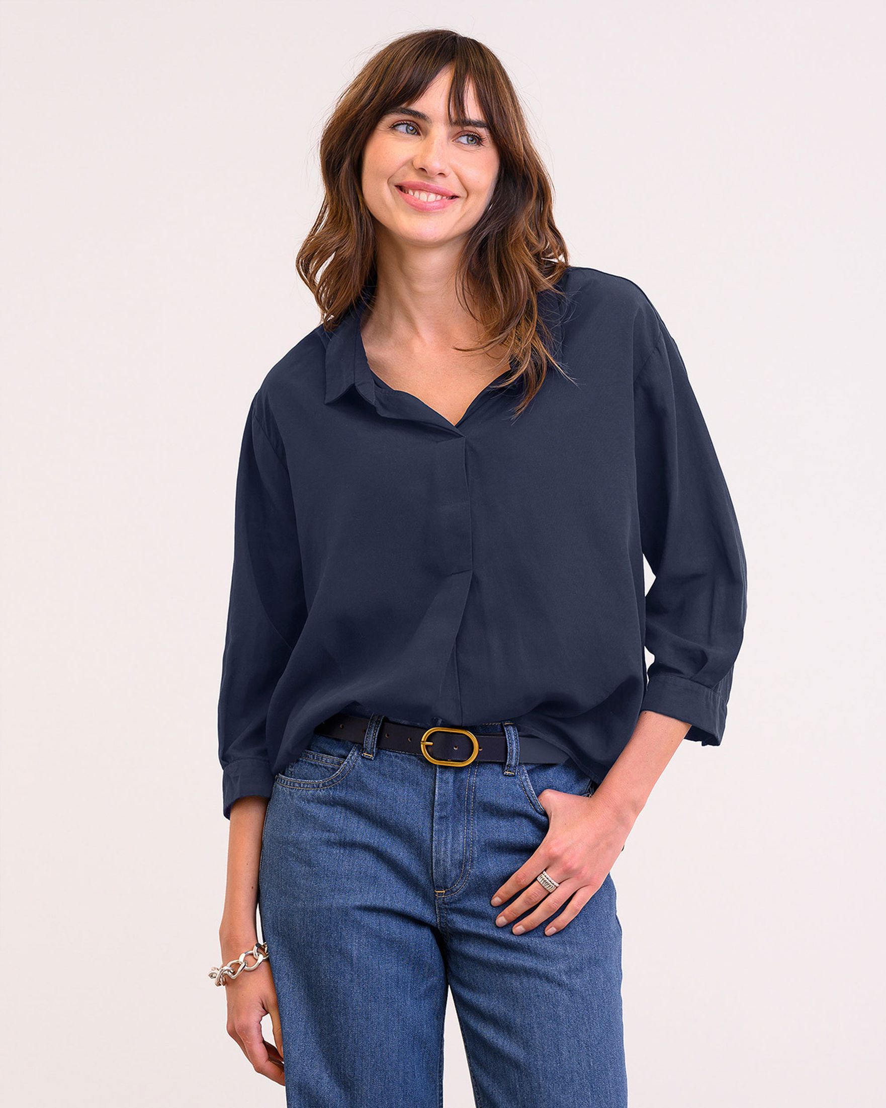 Celtic Linen Blend Relaxed Blouse