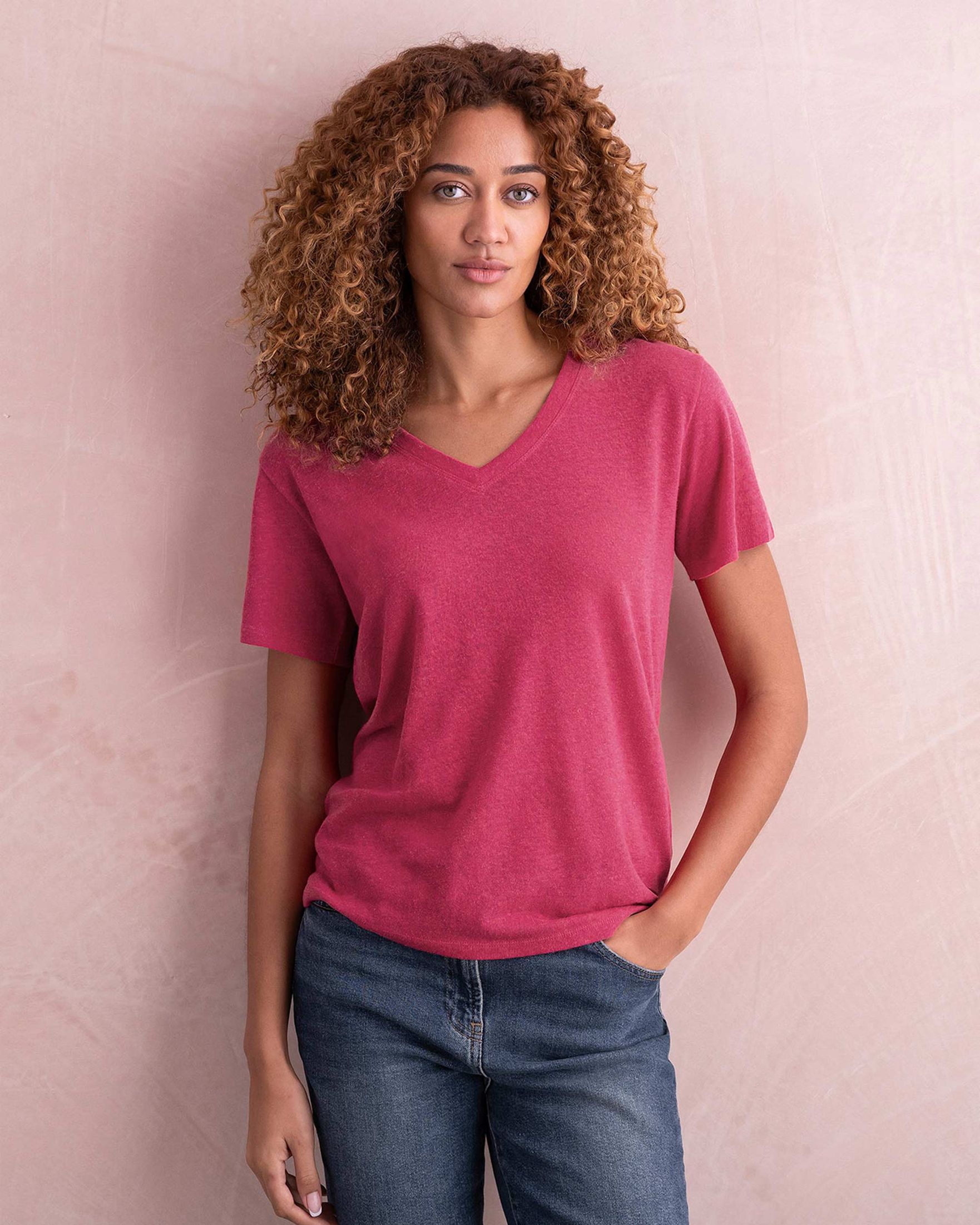 Celtic Linen Blend V Neck T-shirt