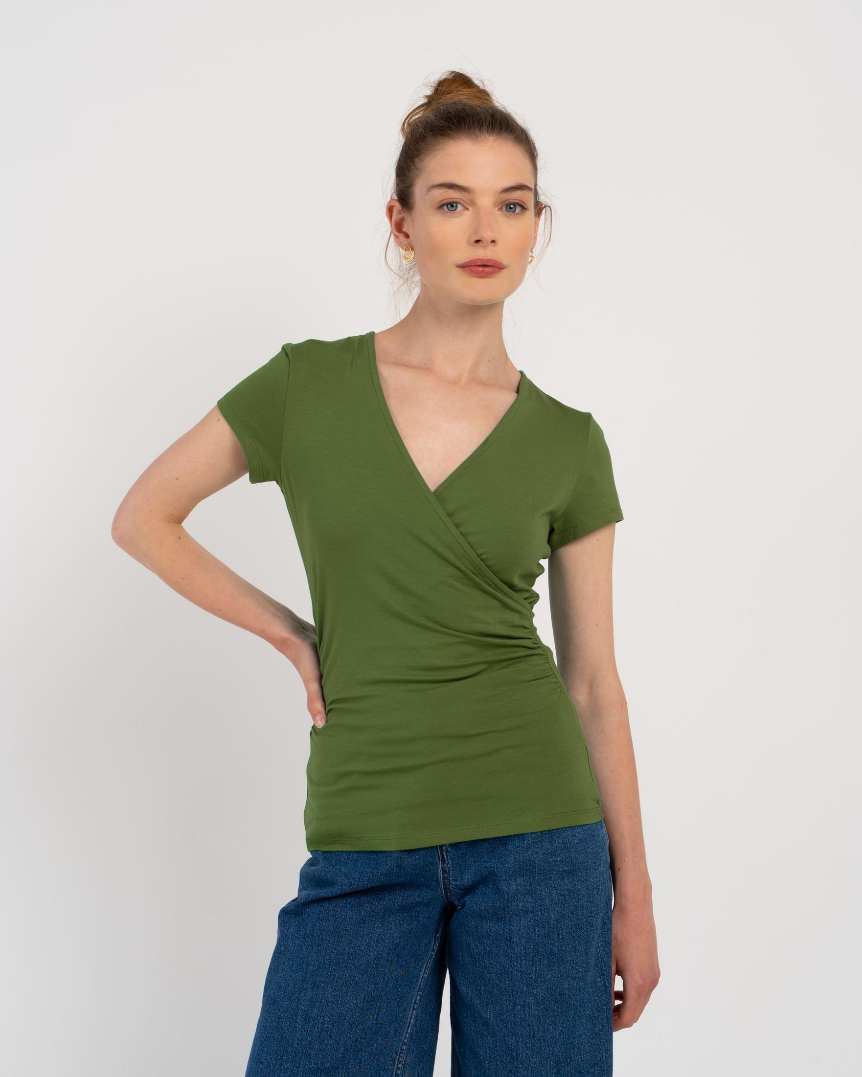 Faux Wrap Cap Sleeve