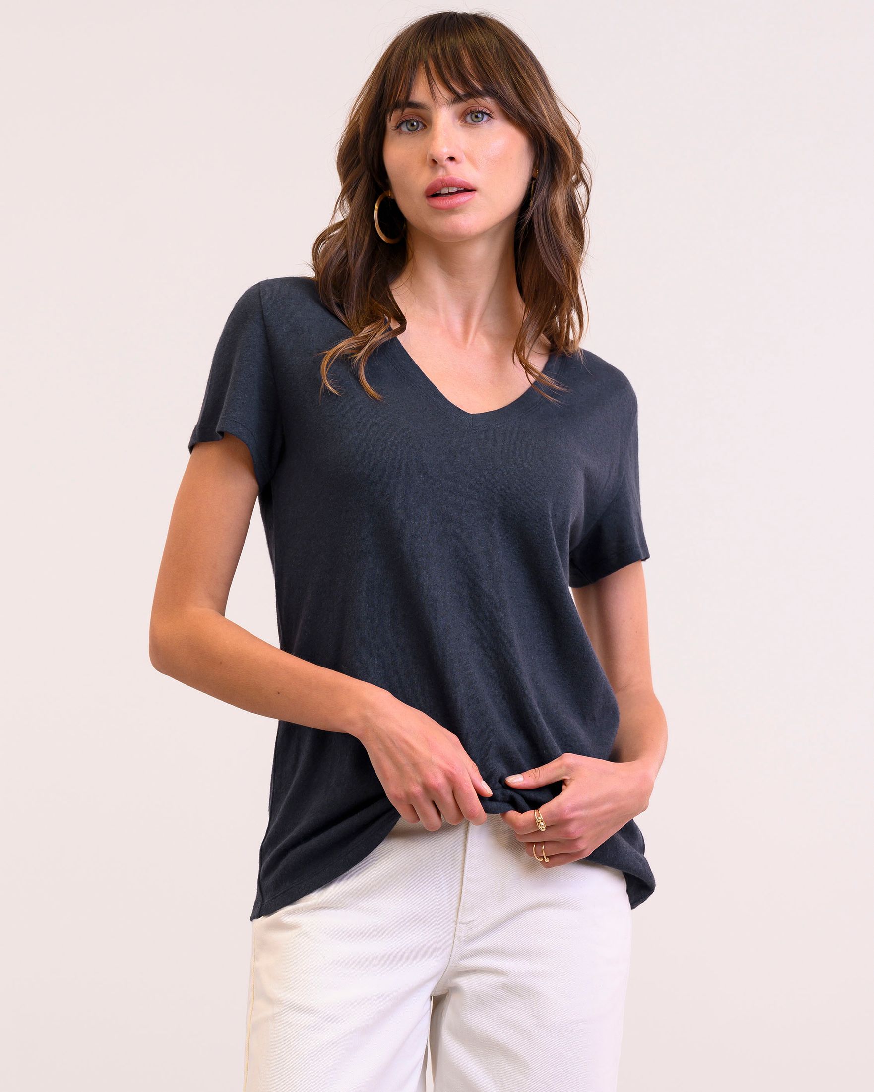 Celtic Linen Blend V Neck T-shirt
