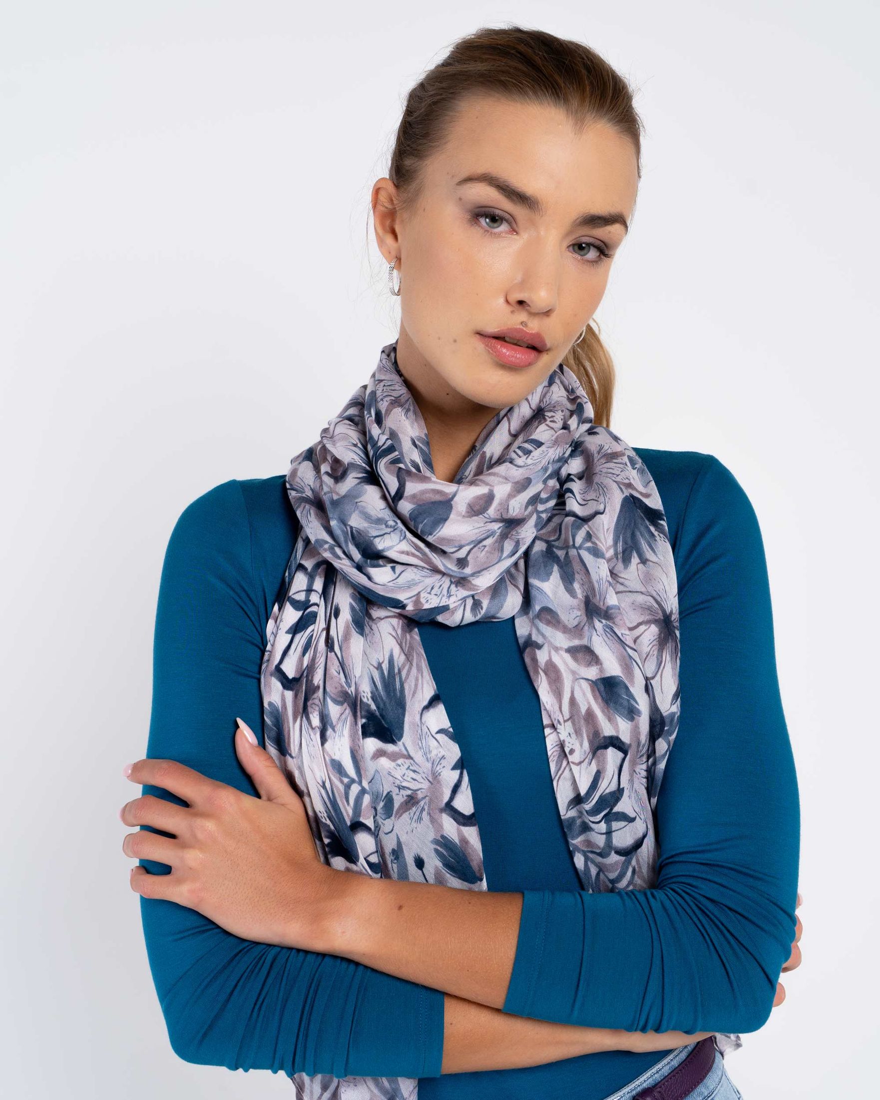 Evangeline Floral Square Scarf