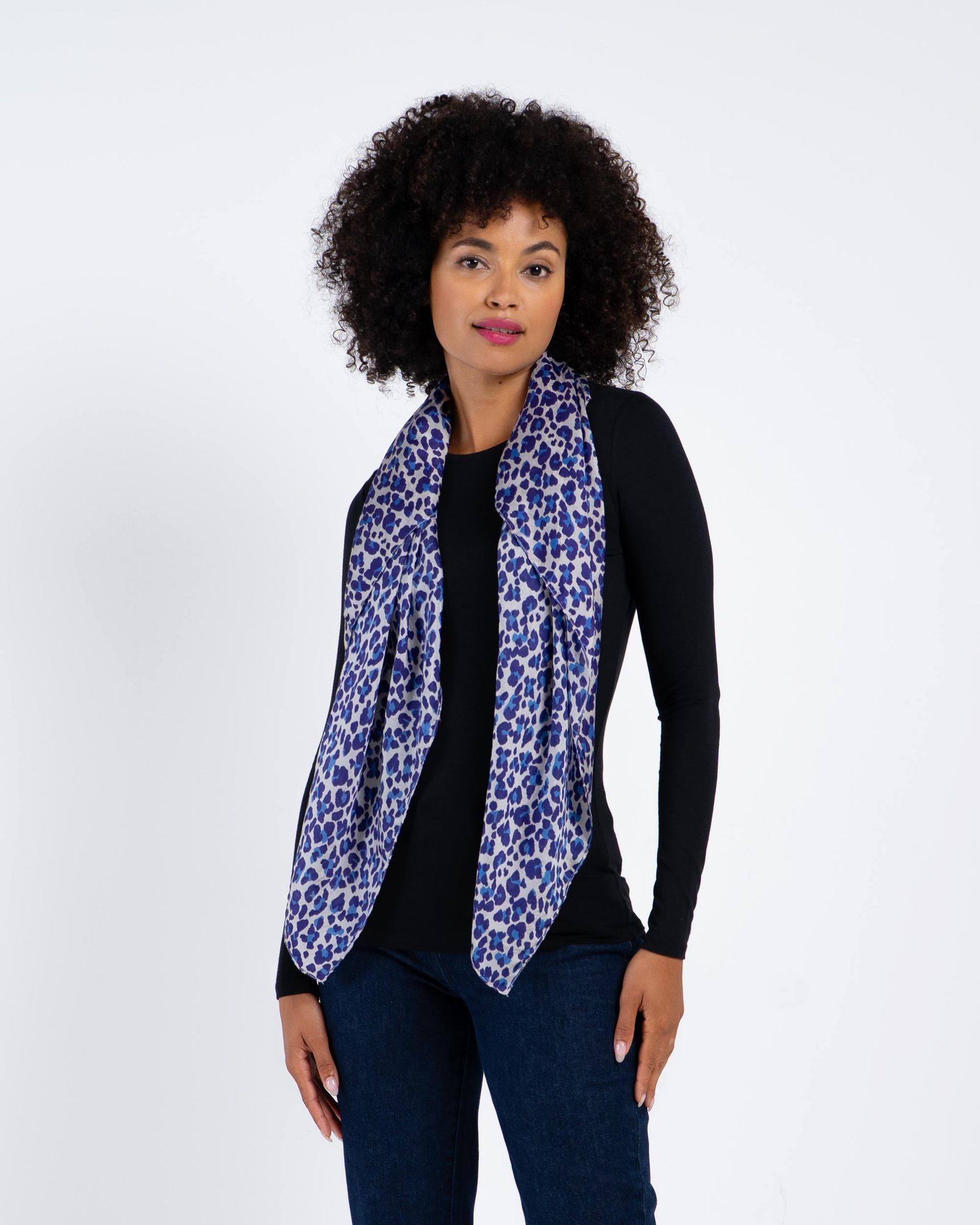 Sylvie Leopard Square Silk Scarf