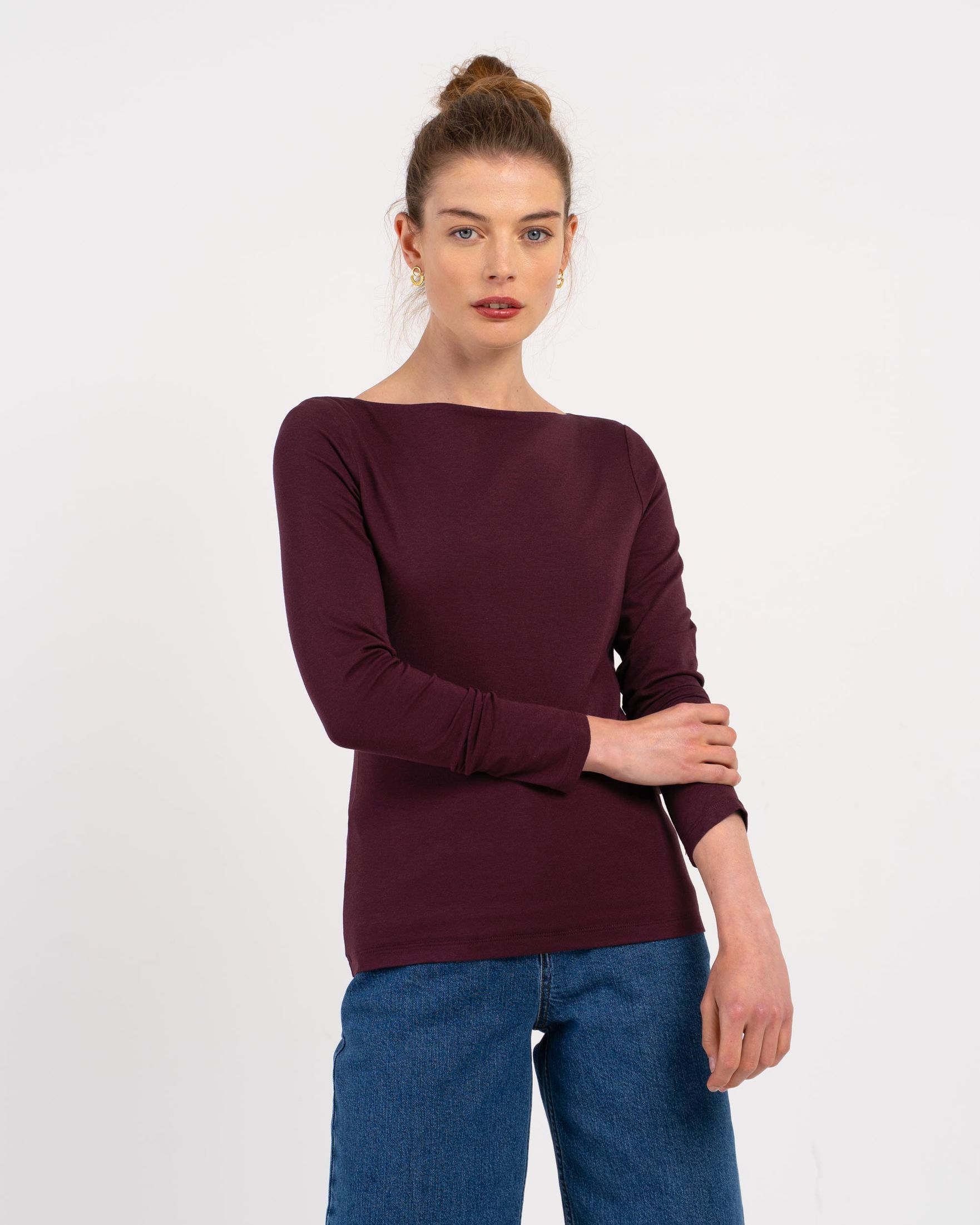 Darcey Slash Neck Long Sleeve