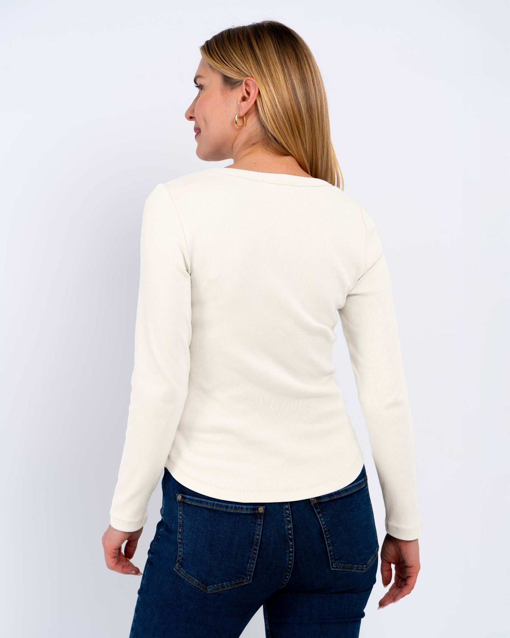 Long Sleeve Cotton Rib Crew