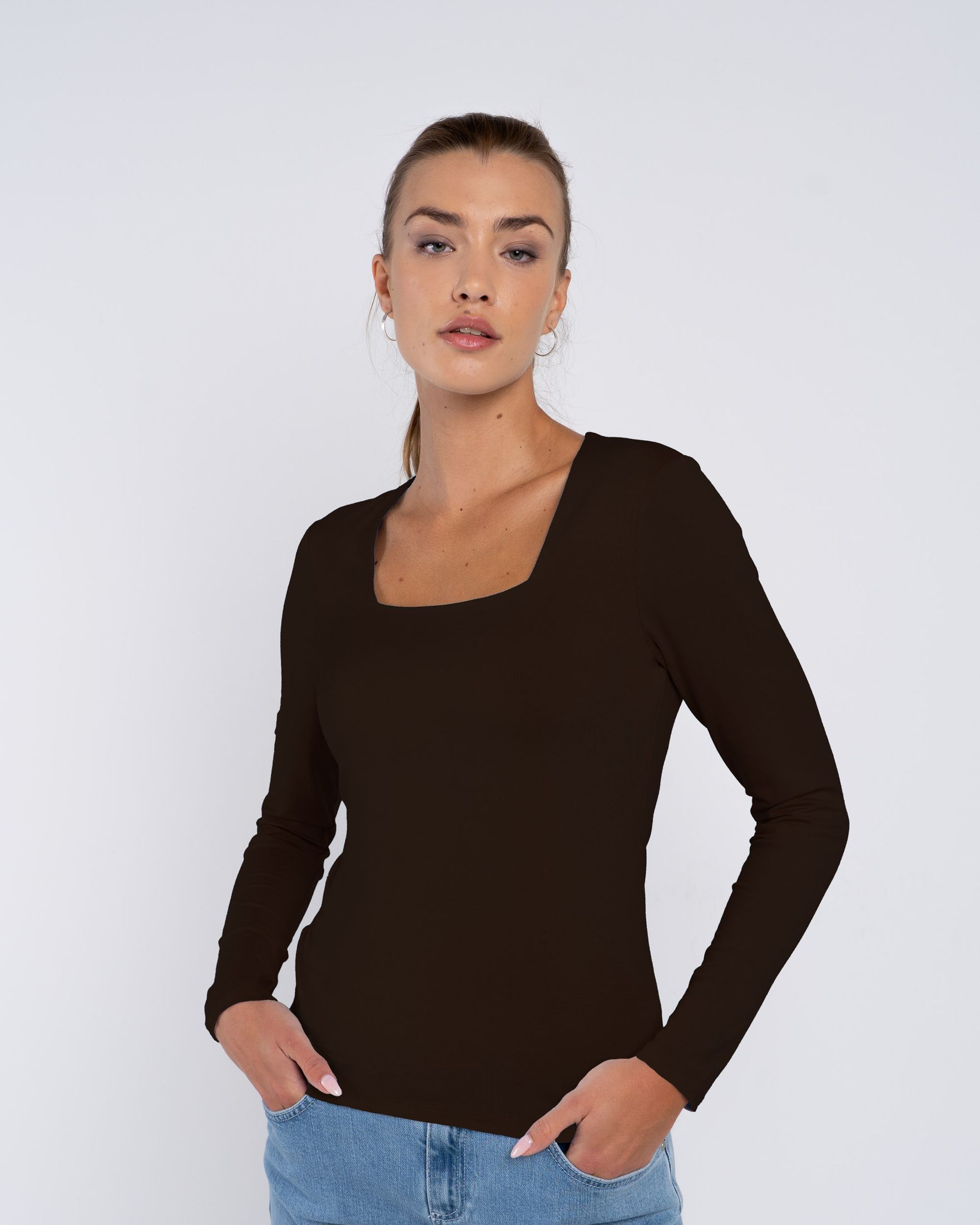 Jodi Square Neck Long Sleeve