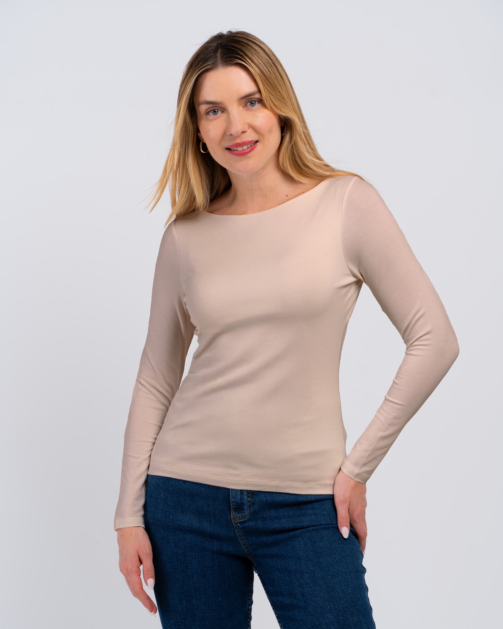 Darcey Slash Neck Long Sleeve