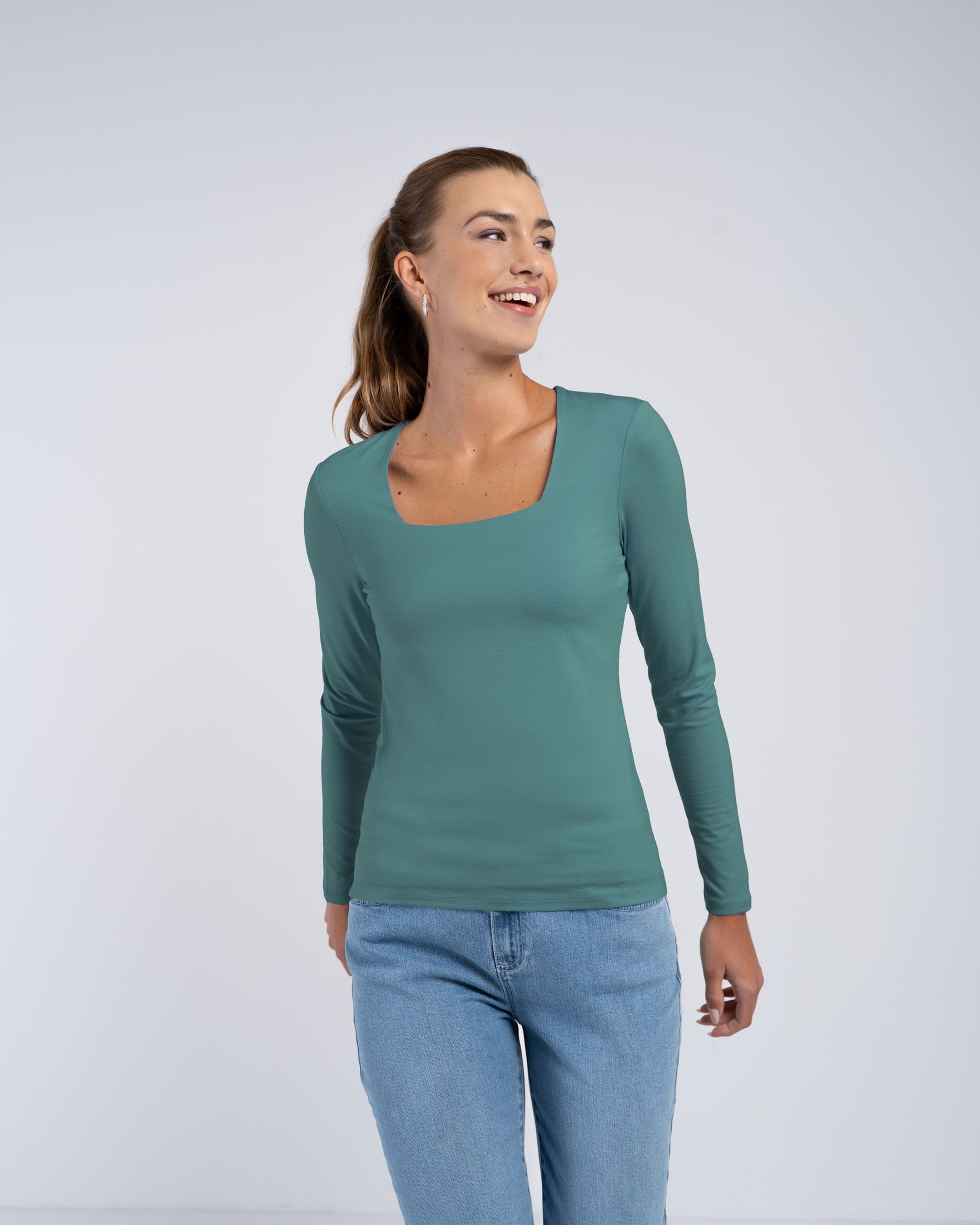 Jodi Square Neck Long Sleeve