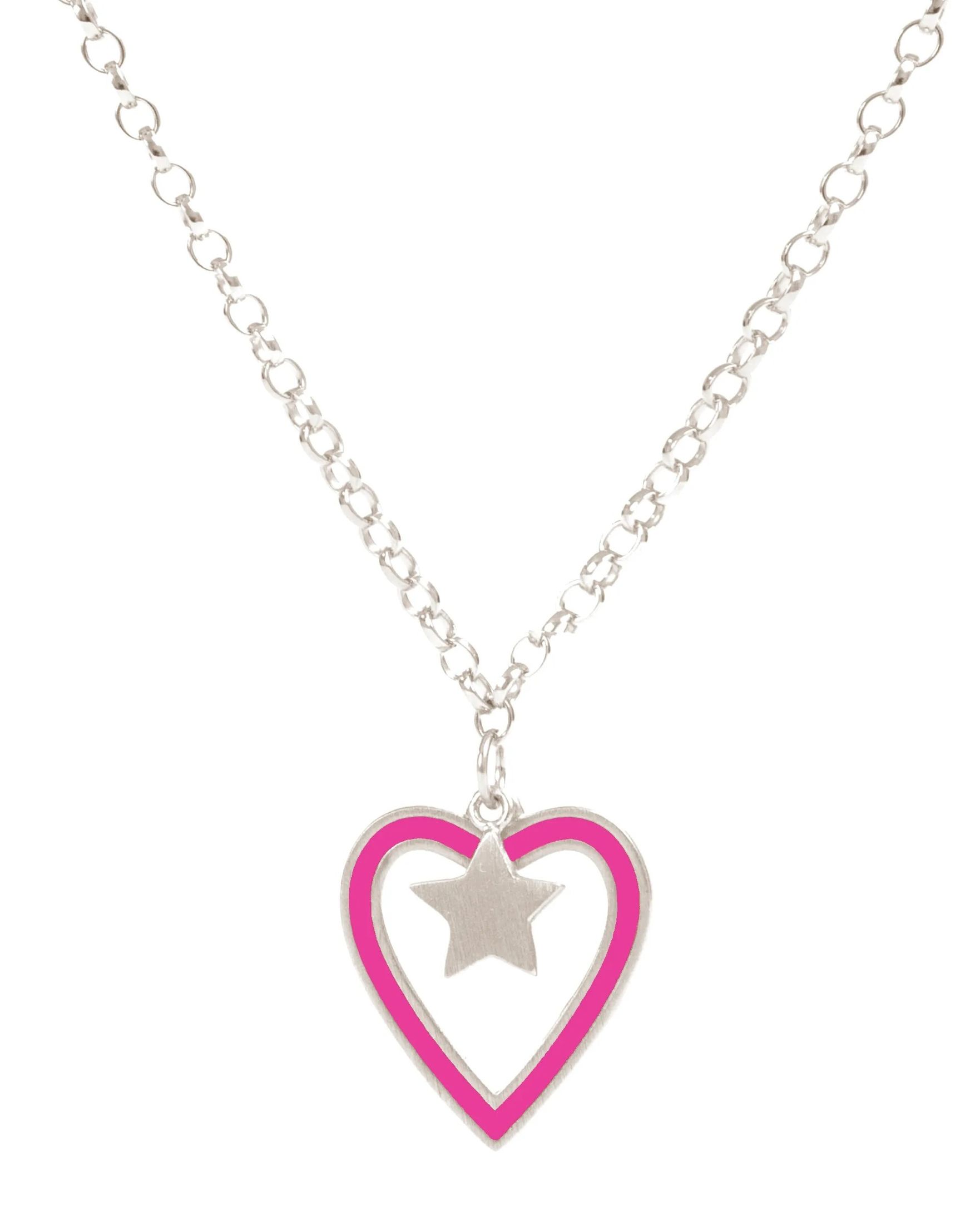 Heart Necklace Silver Chain