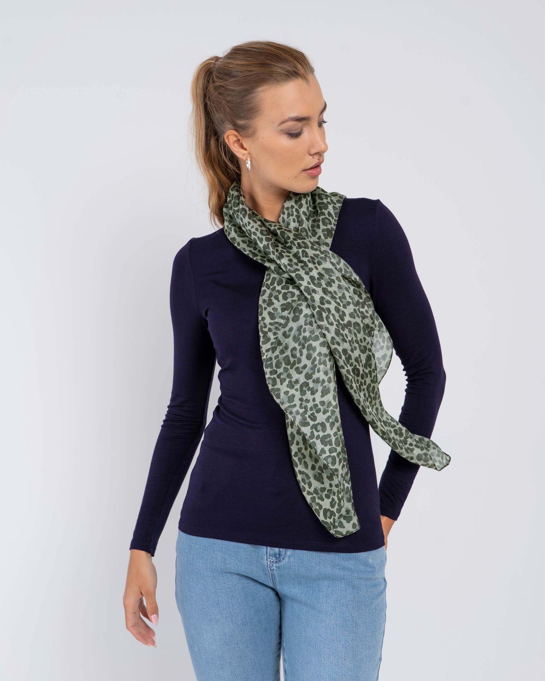 Sylvie Leopard Square Silk Scarf