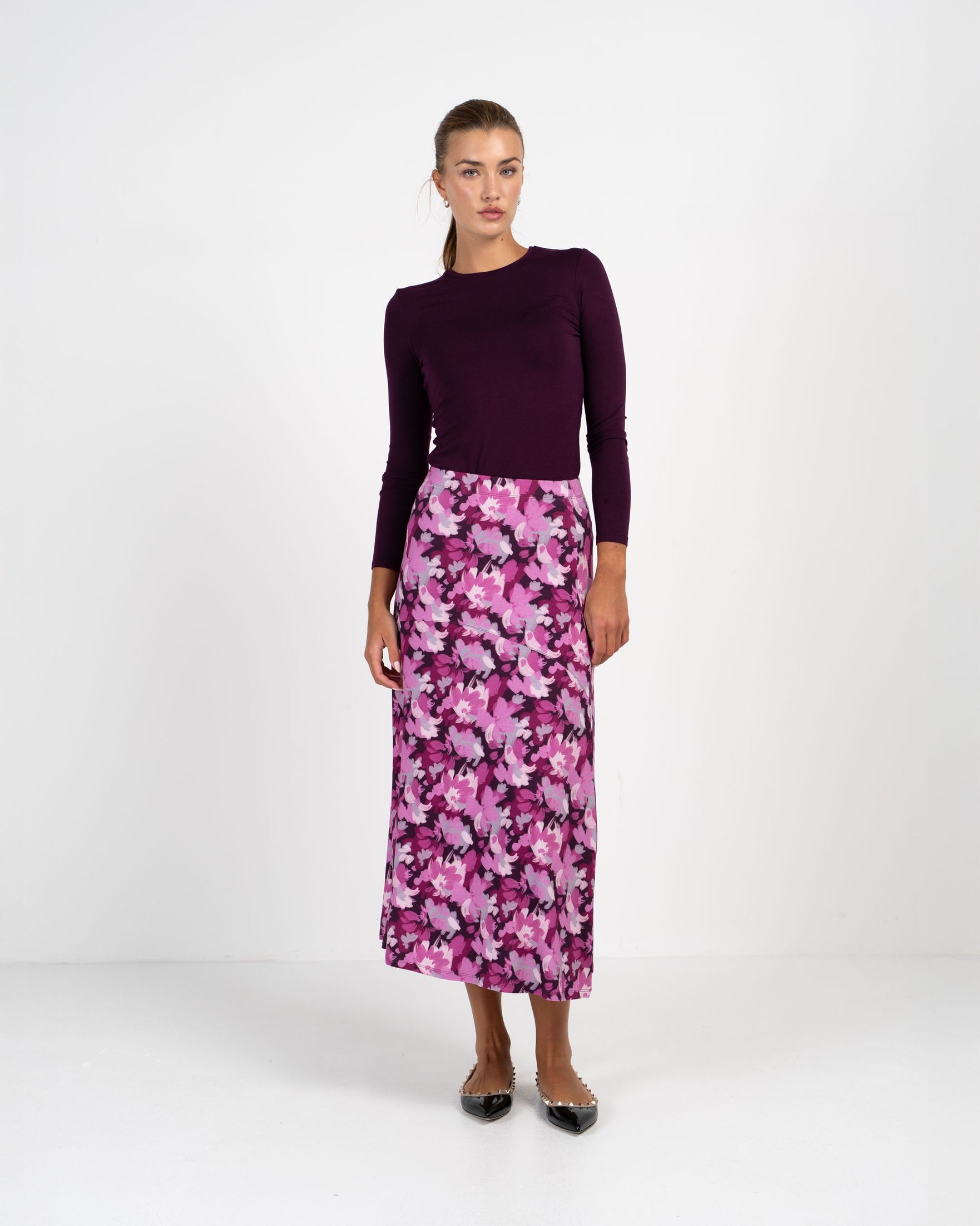 Brushed Floral Skirt