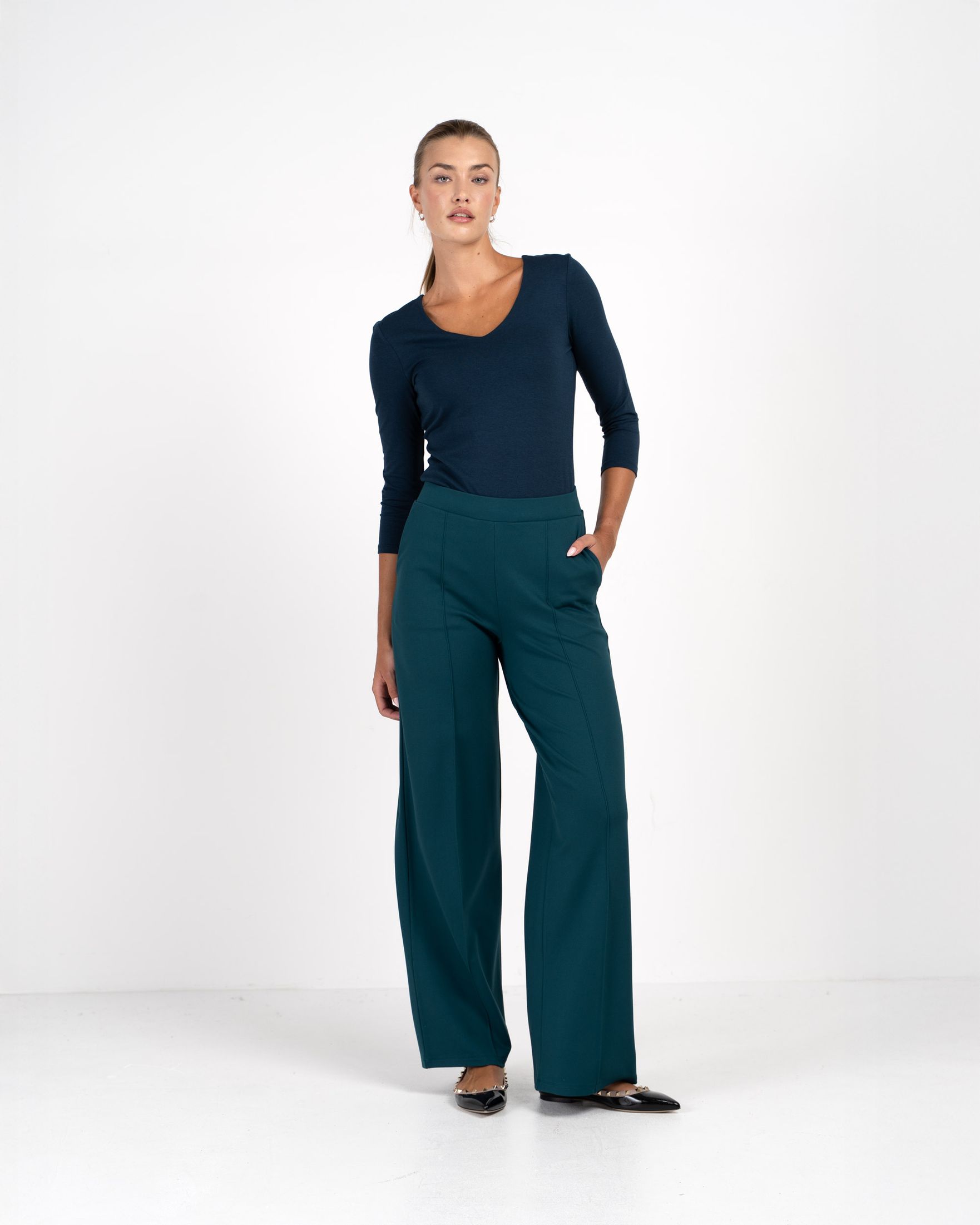 Ponte Wide Leg Trousers