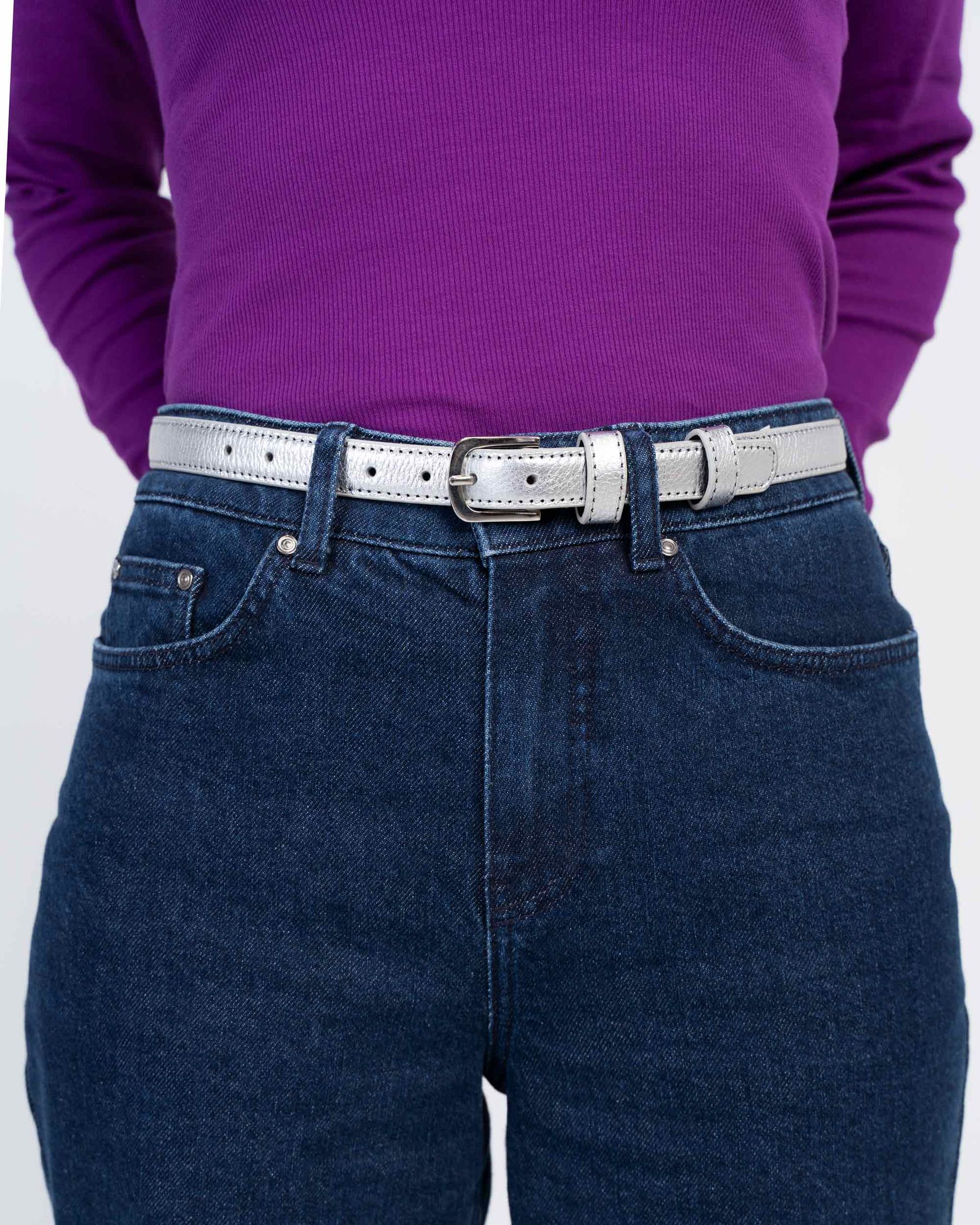 Taylor Metallic Skinny Belt