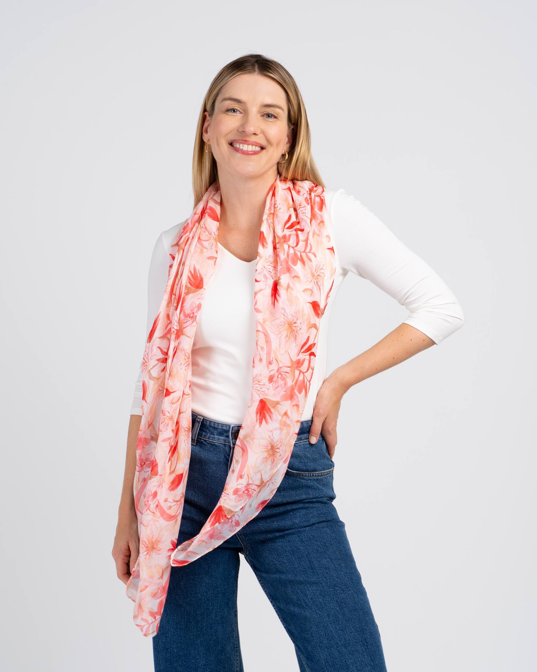 Evangeline Floral Square Scarf