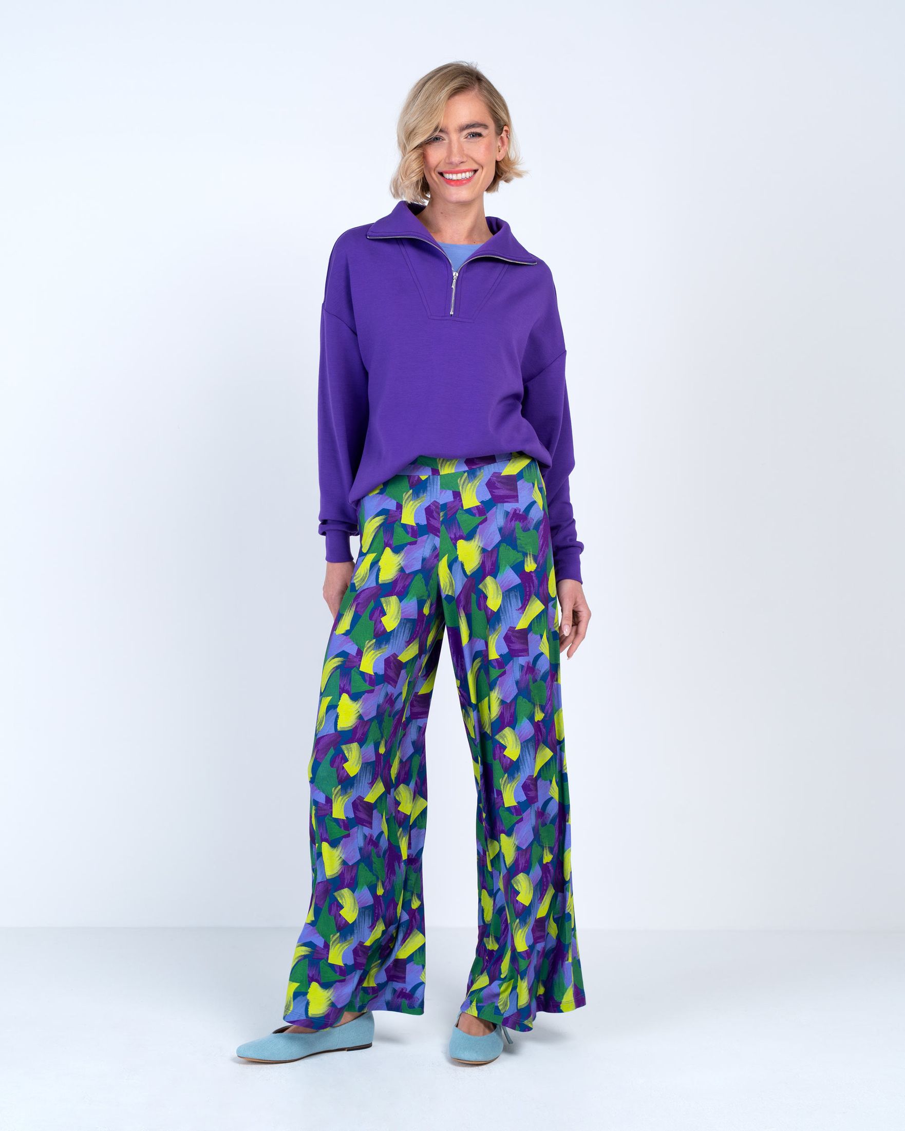 Geo Printed Palazzo Trousers