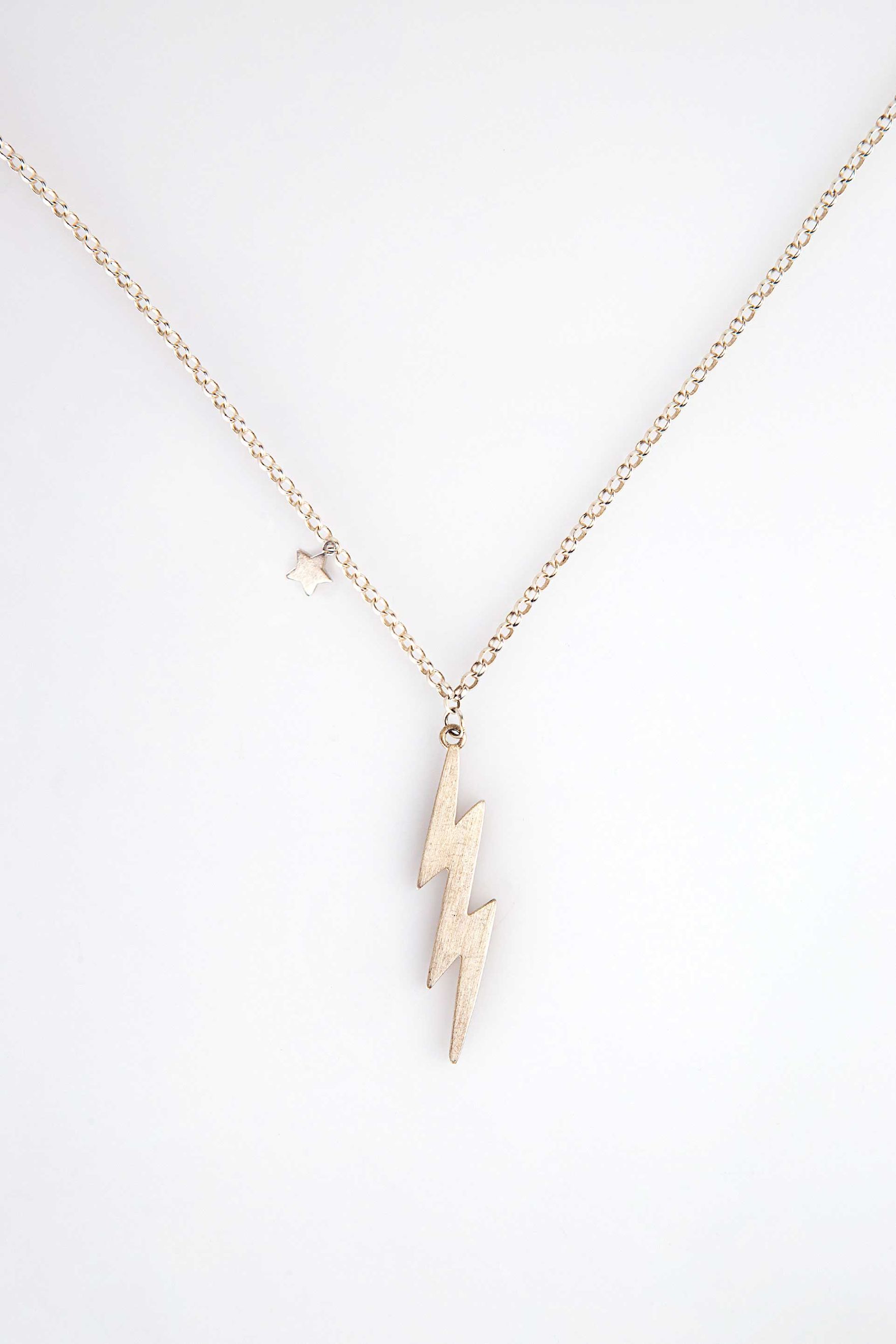 Bolt Necklace Silver