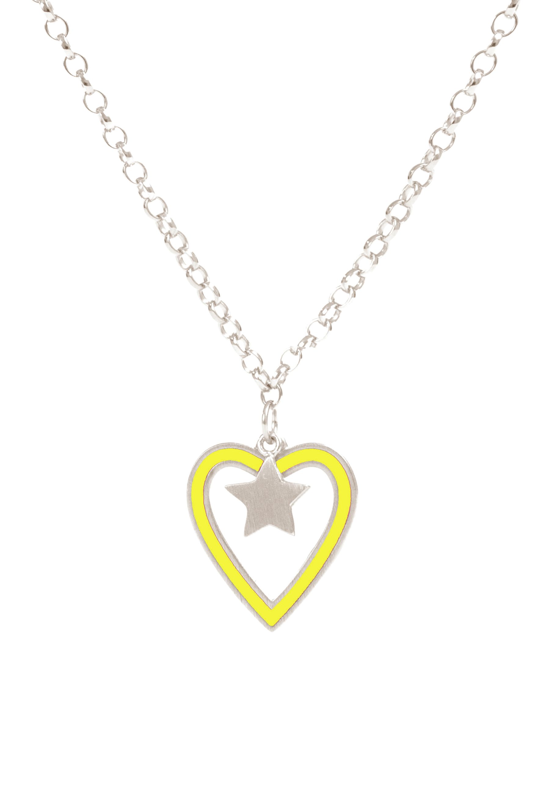 Heart Necklace Silver Chain