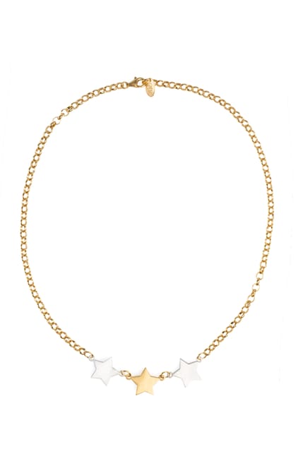 Trio Star Necklace Gold Mix