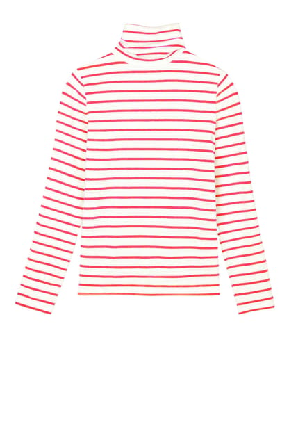 Stripe Cotton Roll Neck