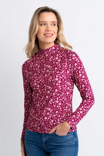 Carrie Print Mock Neck