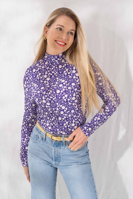 Carrie Print Mock Neck