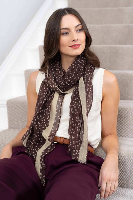 Polka Dot Print Wool Scarf