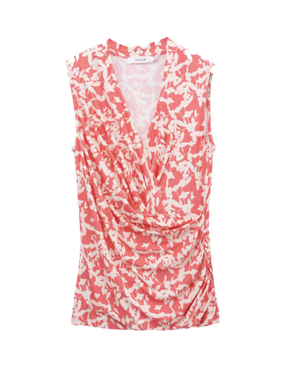 Godiva Print Sleeveless Crossover