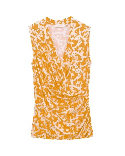 Godiva Print Sleeveless Crossover