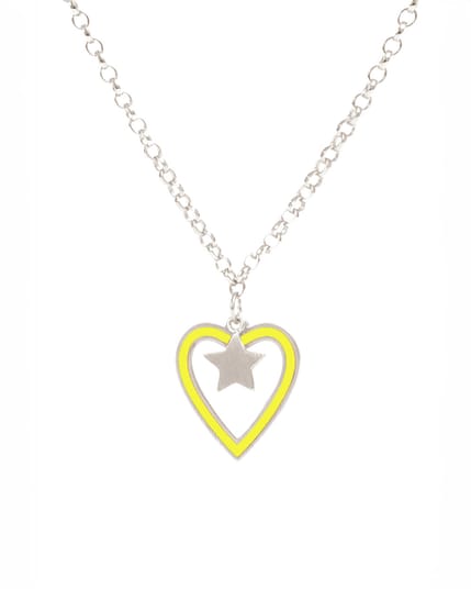 Heart Necklace Silver Chain