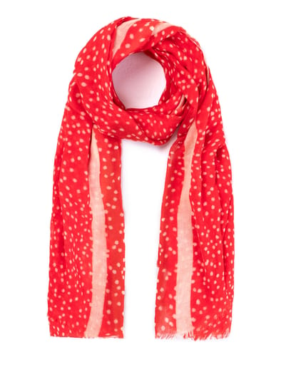 Polka Dot Print Wool Scarf