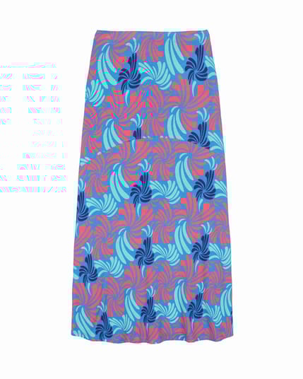 Swirl Print Maxi Skirt