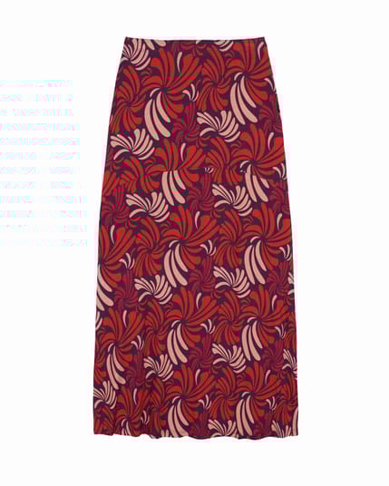Swirl Print Maxi Skirt