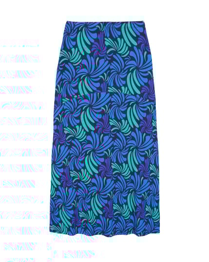 Swirl Print Maxi Skirt