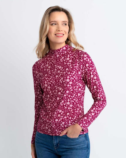 Carrie Print Mock Neck