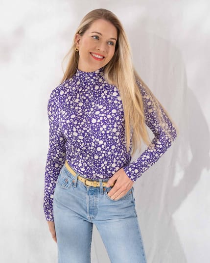 Carrie Print Mock Neck