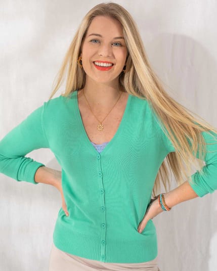 Cosmo Cotton V Neck Cardigan