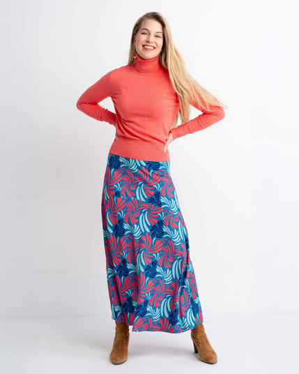 Swirl Print Maxi Skirt